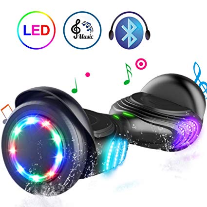 TOMOLOO Hoverboard with Bluetooth and LED Lights Two-wheel Self Balancing Scooter with UL2272 Certified, 6.5
