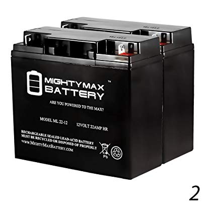 Mighty Max Battery ML22-12 - 12V 22AH Rascal 320, 500 T, 500T Battery - 2 Pack brand product