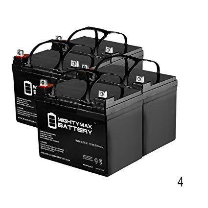 Mighty Max Battery ML35-12 - 12V 35AH U1 Deep Cycle AGM Solar Battery Replaces 33Ah, 34Ah, 36Ah - 4 Pack brand product