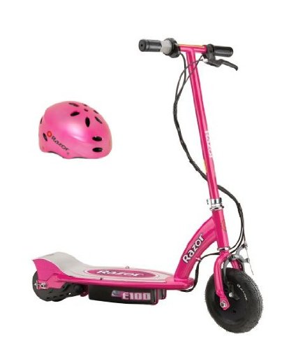 Razor E100 24V Motorized Electric Girls Scooter & Youth Sport Helmet - Pink