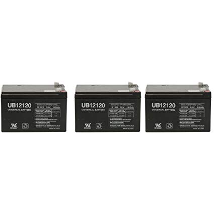 12V 12AH SLA Battery for Razor E500S / MX500 / MX650 - 3 Pack